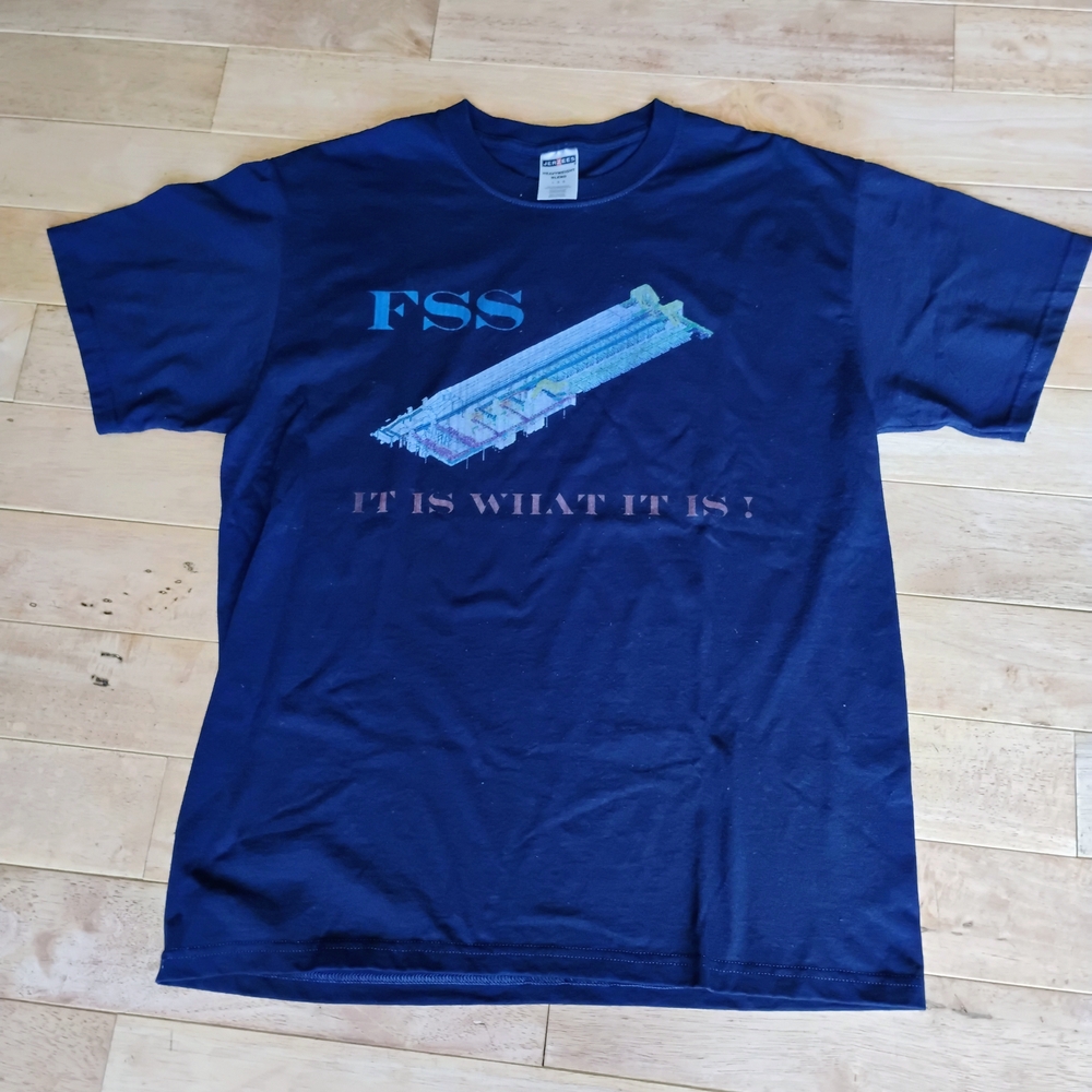 Men's Tee Top Dark Blue & Graphic